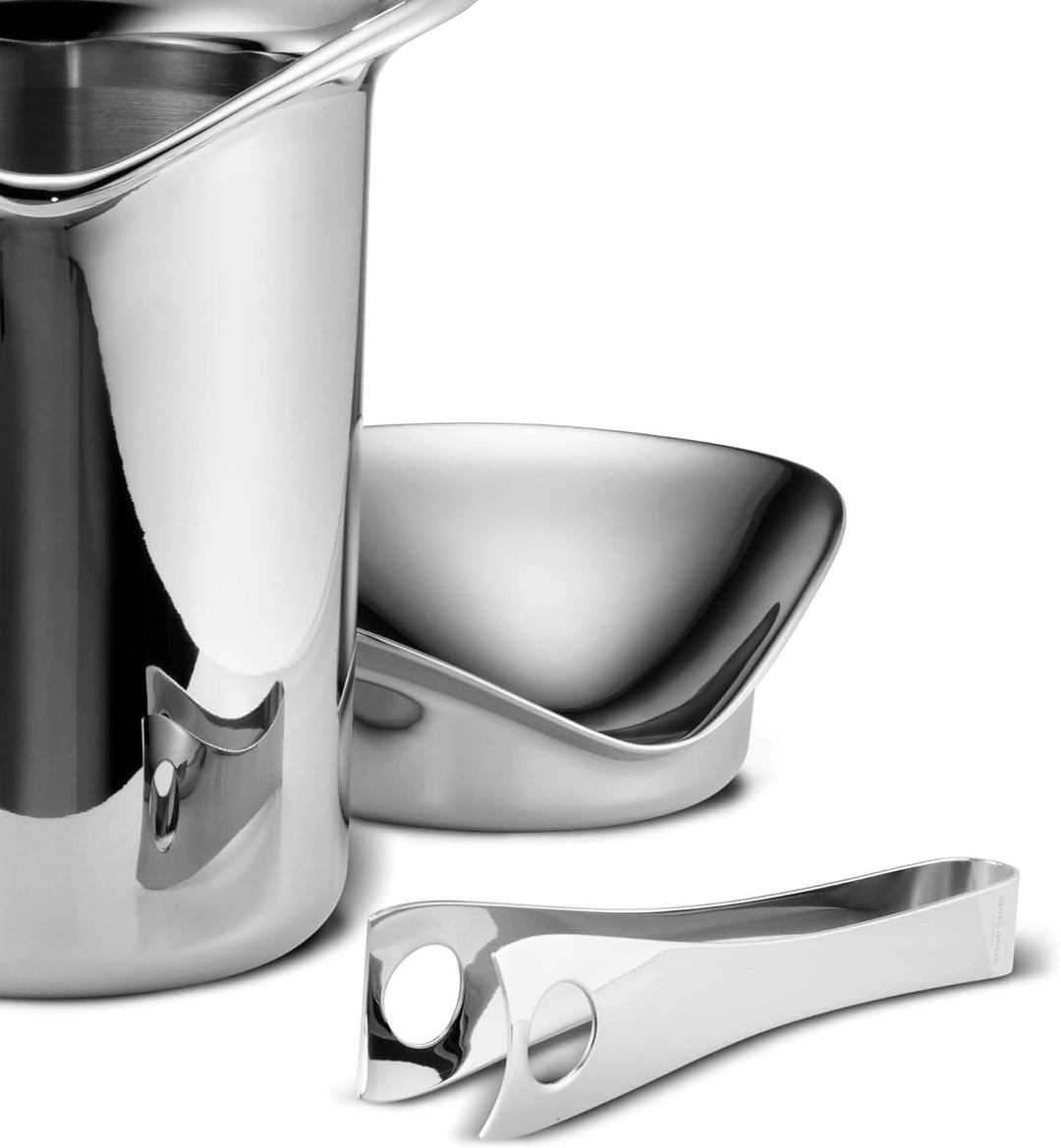 Georg Jensen GJ 083790 Eisbock mit Zange, Edelstahl, stainless steel, 18,5 x 24,4 x 23,3 cm