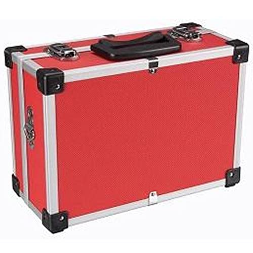 PEREL - 1821-R Aluminium Werkzeugkoffer, 330 mm x 230 mm x 150 mm Abmessungen, Rot 138960