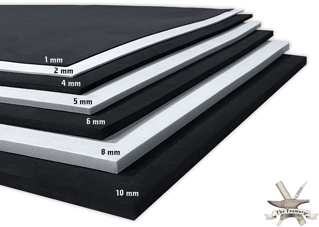 EVA-Schaumstoff Cosplay – 10 mm (1 mm bis 10 mm) – Schwarz oder Weiss – 35,6 x 99,1 cm Blatt – ultra