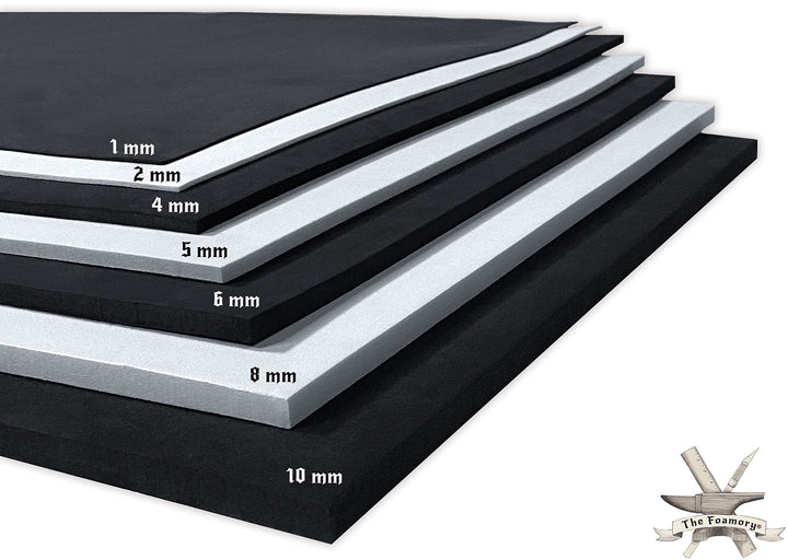 EVA-Schaumstoff Cosplay – 10 mm (1 mm bis 10 mm) – Schwarz oder Weiss – 35,6 x 99,1 cm Blatt – ultra