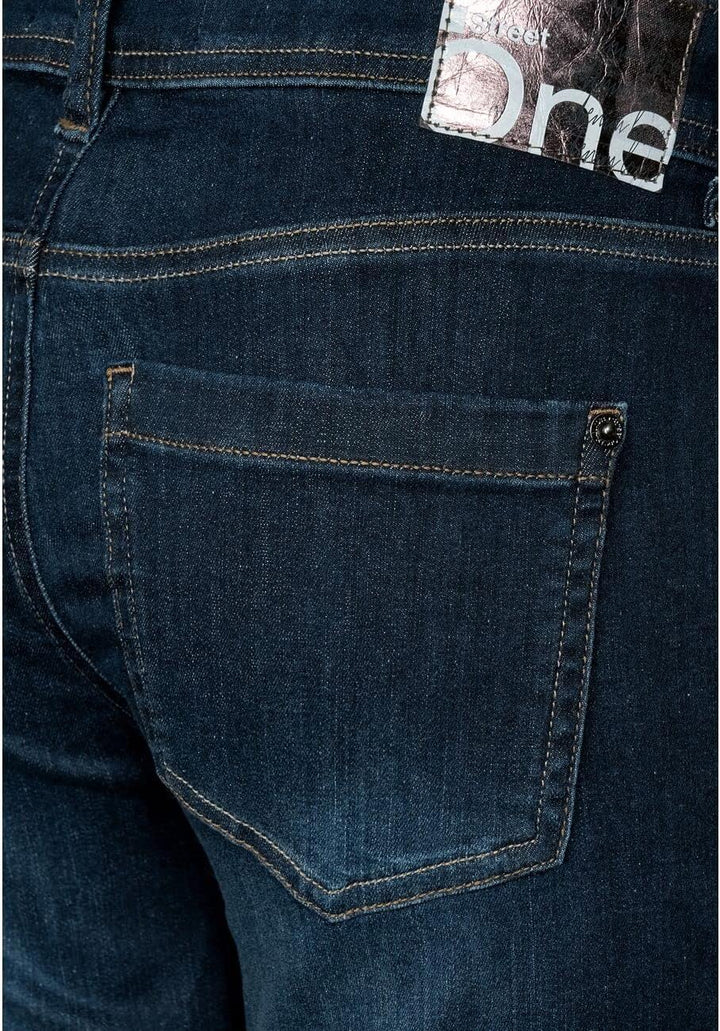 Street One Damen Jeanshose Boot Cut 25W / 30L Intensive Indigo Wash, 25W / 30L Intensive Indigo Wash