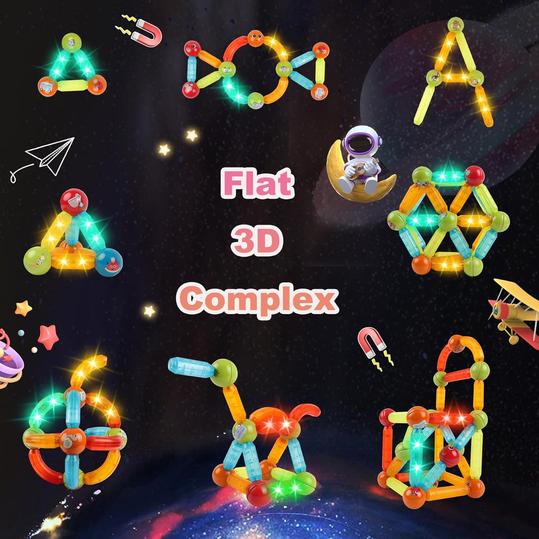 SVYHUOK Magnetische Bausteine 52 Stück Magnete Kinder, Magnetic Bauklötze Baukasten Spielzeug, Kreat