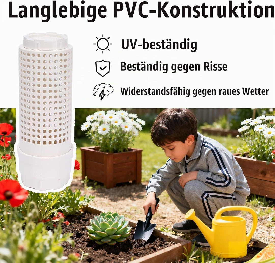 Wurmturm Garten – Mini Kompostbehälter für Outdoor &amp; Hochbeet – Bio Komposter mit Deckel und Belüftu
