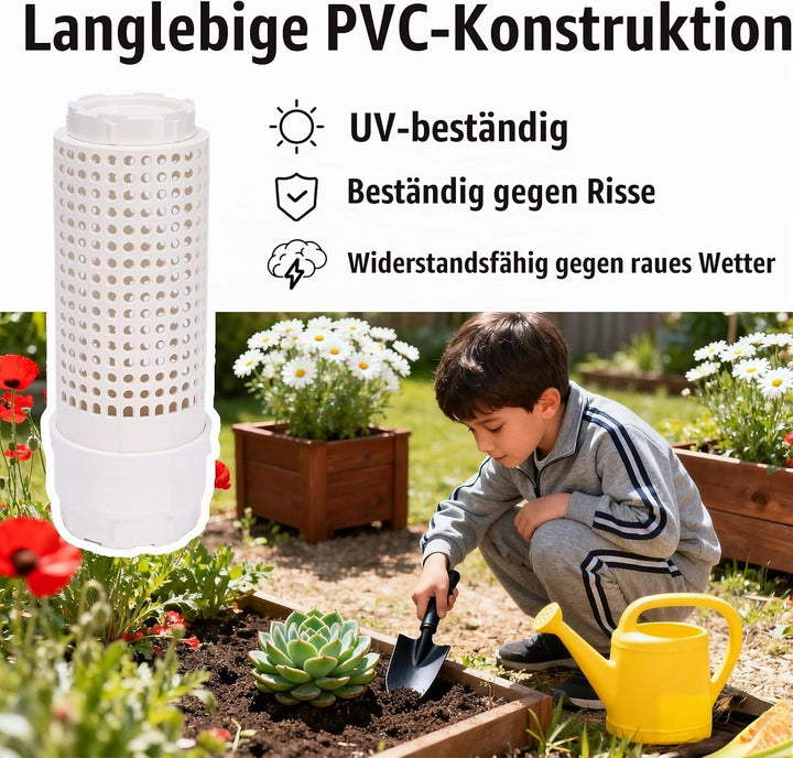 Wurmturm Garten – Mini Kompostbehälter für Outdoor &amp; Hochbeet – Bio Komposter mit Deckel und Belüftu