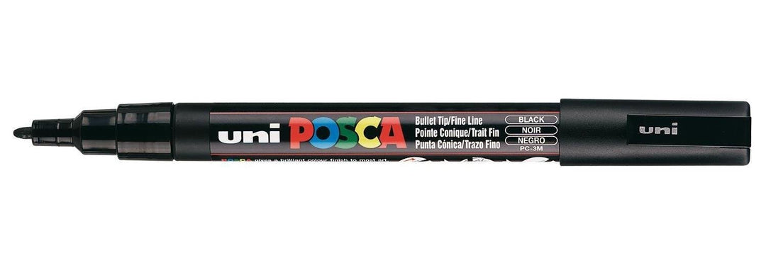 Uni-Ball 9002000 Tintenroller PC3M, feine Spitze, 0,9–1,3 mm, Schwarz, 12 Stück Black, Black