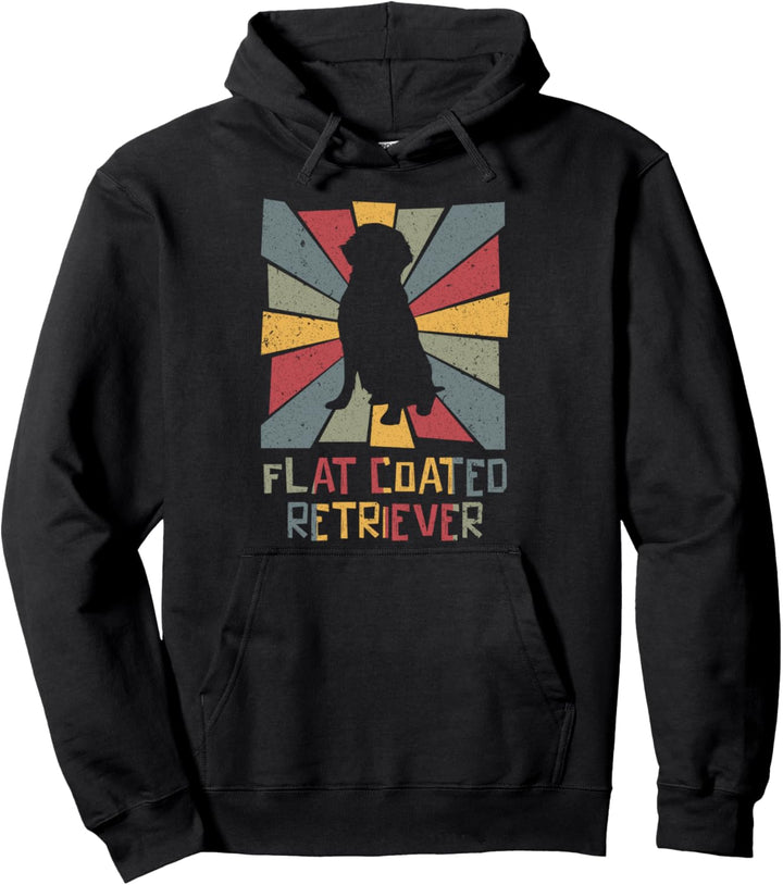 Flat Coated Retriever Vintage Hund Hunde Pfote Pfoten Pullover Hoodie