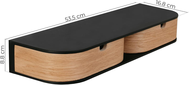 Valiai Schwebendes Regal mit 2 Schubladen - Kleine Wandschubladen Hängend - Schwebendes Wandregal mi