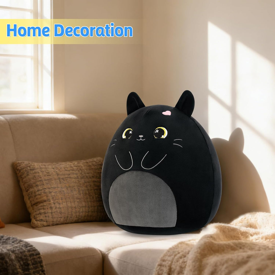 shownicer Plüschtier Katze Kuscheltier Stofftier Kawaii Katze Plüsch Kissen Spielzeug Geschenk für E