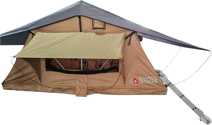 Swiss Outdoor S.O. Dachzelt Auto Camper Camping Vanlife ROOFI-10A mit Vorzelt