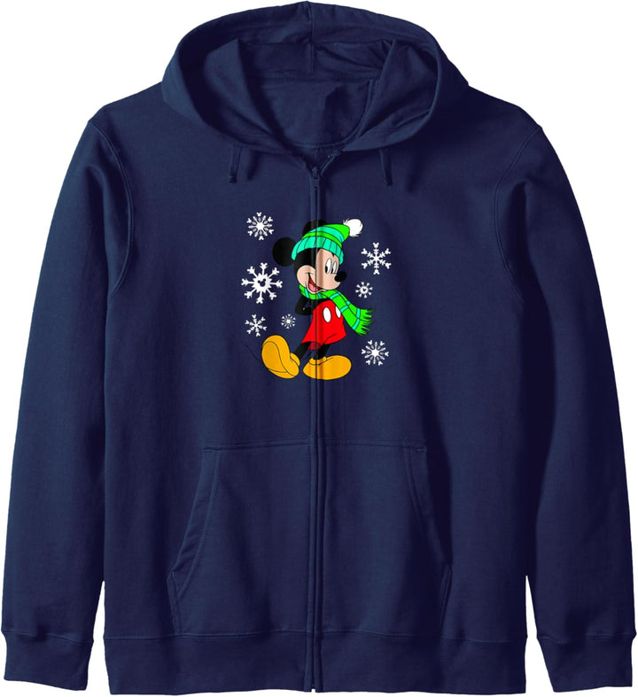Disney Mickey Mouse Winter Hat Scarf & Snowflake Weihnachten Kapuzenjacke