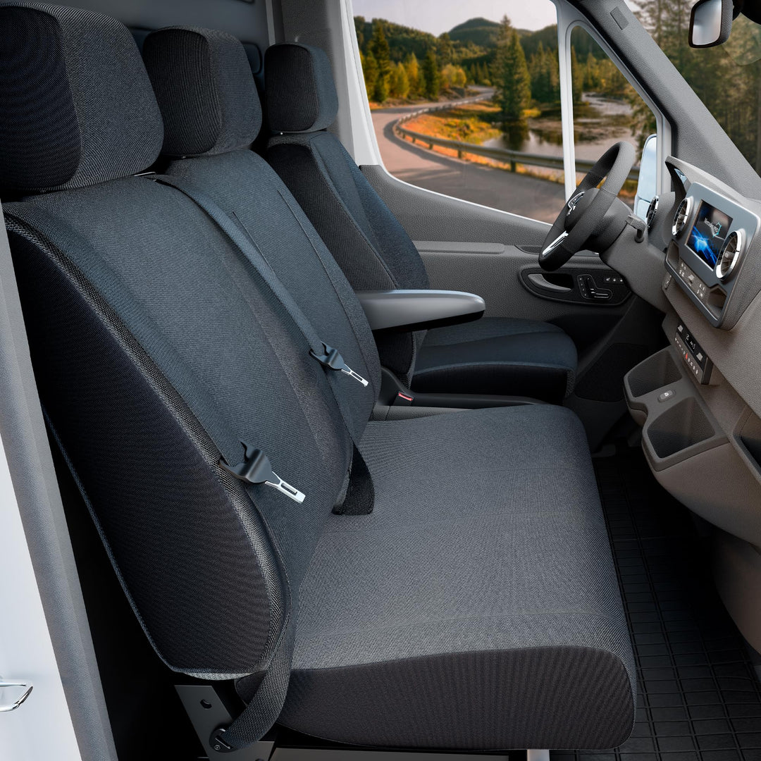 Walser Transporter Sitzbezüge Auto für VW Crafter, Mercedes Sprinter, 1 Einzelsitz (Aussparung Armle