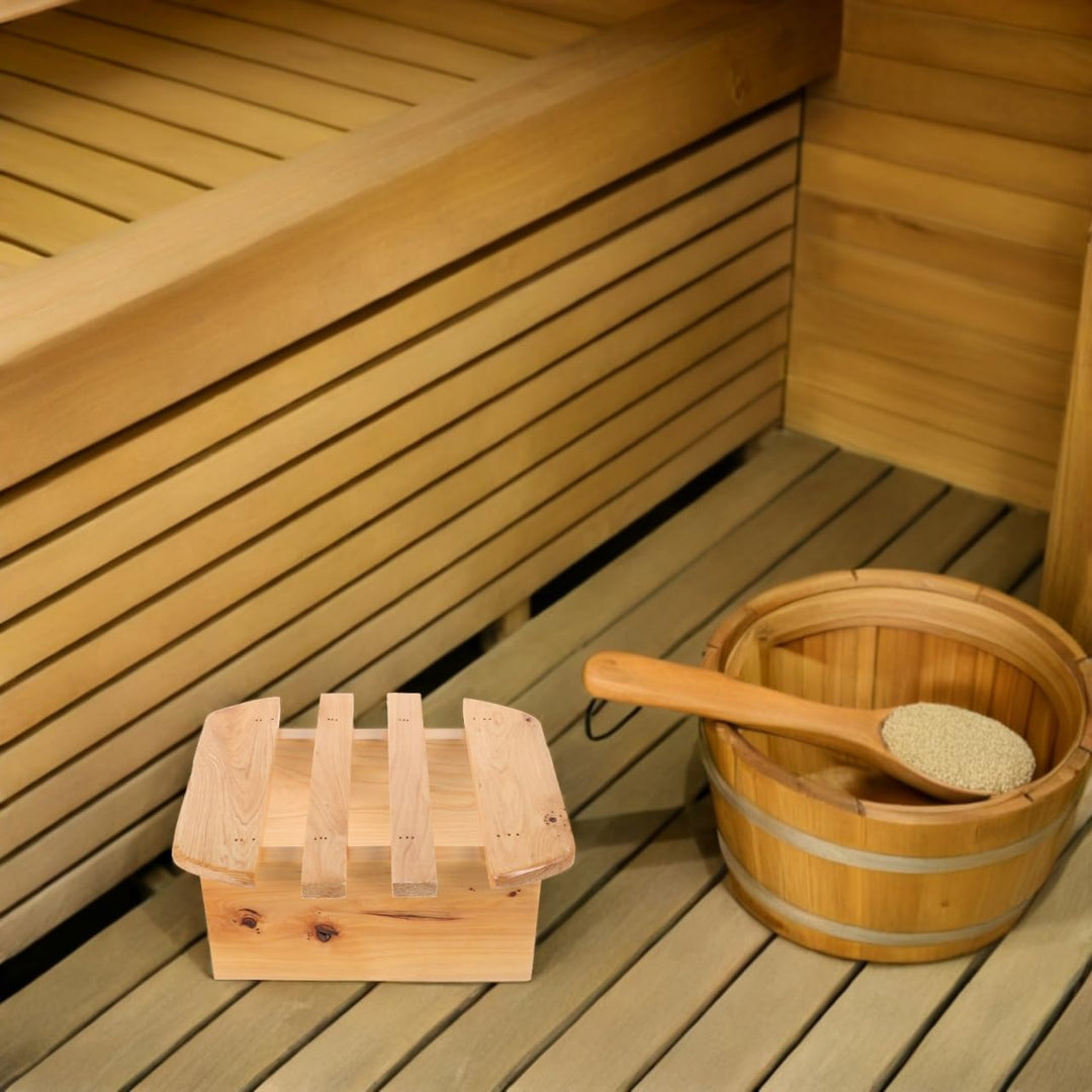Healvian FussBad Sauna FussHocker - Runder Holz Hocker FüR Badezimmer Entspannung Und Komfort Ideal