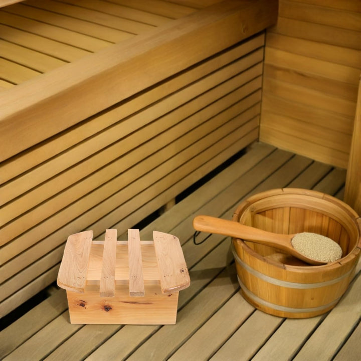 Healvian FussBad Sauna FussHocker - Runder Holz Hocker FüR Badezimmer Entspannung Und Komfort Ideal