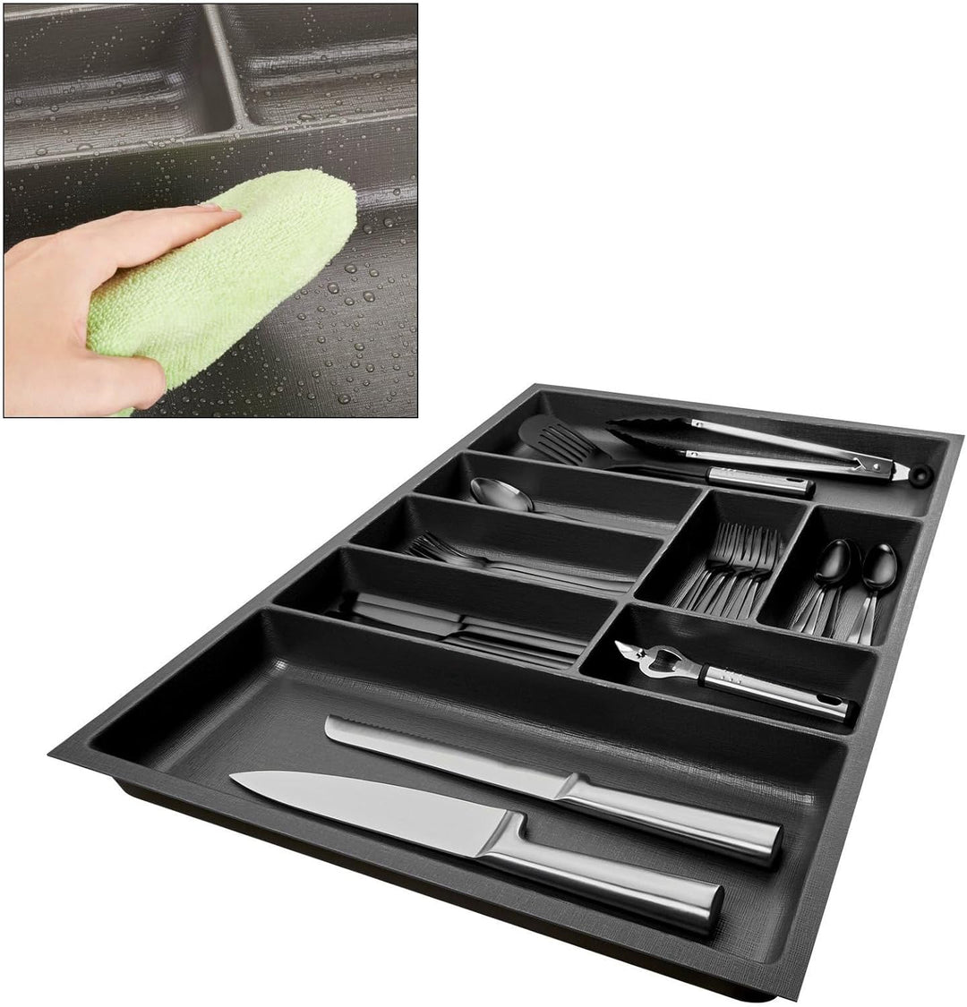 ORGA-BOX 2 Besteckeinsatz Tiefe: 461 x Breite: 709 mm anthrazit mit Canvas Struktur für 80er Nobilia