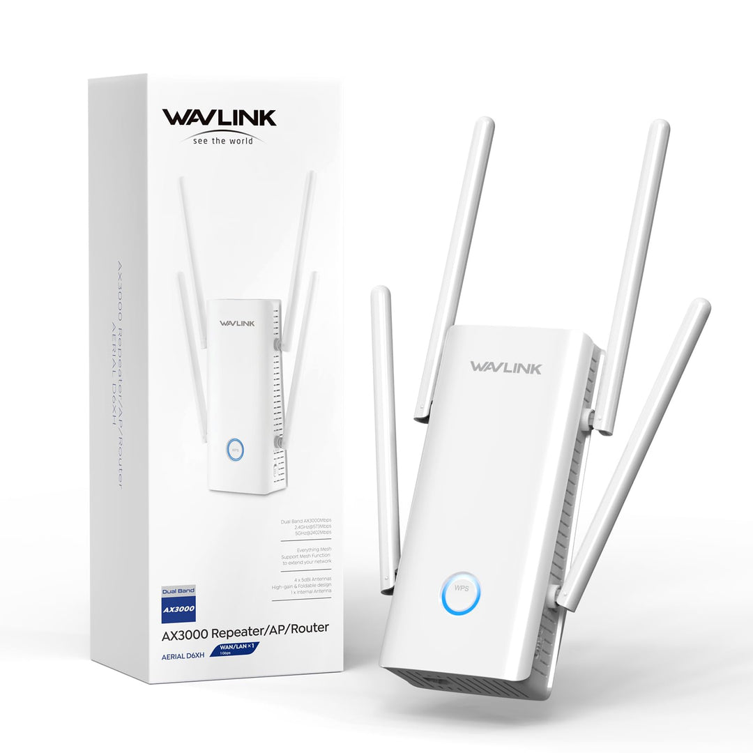 WAVLINK WLAN Verstärker Steckdose WiFi 6 AX3000 für Zuhause deckt bis zu 3000sq.ft, WLAN Reapter 5 *
