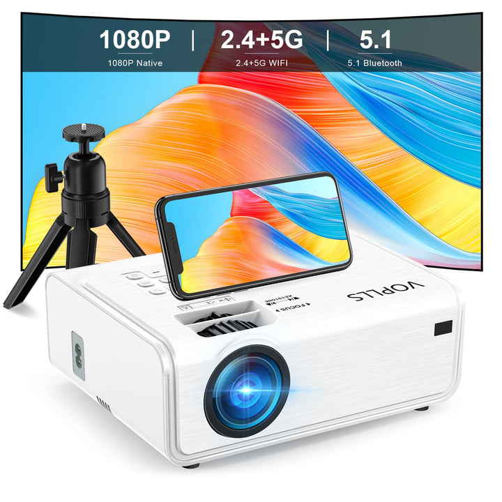 Smart Beamer【Elektrische Keystone 6D/4P】 VOPLLS Elektrische Fokus 22000 Lumen Beamer 4K Unterstützt,
