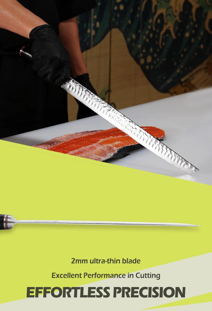 YOUSUNLONG Ultimatives Sakimaru-Messer 15 Zoll (380 mm) japanisches Filetmesser aus Damaszenerstahl