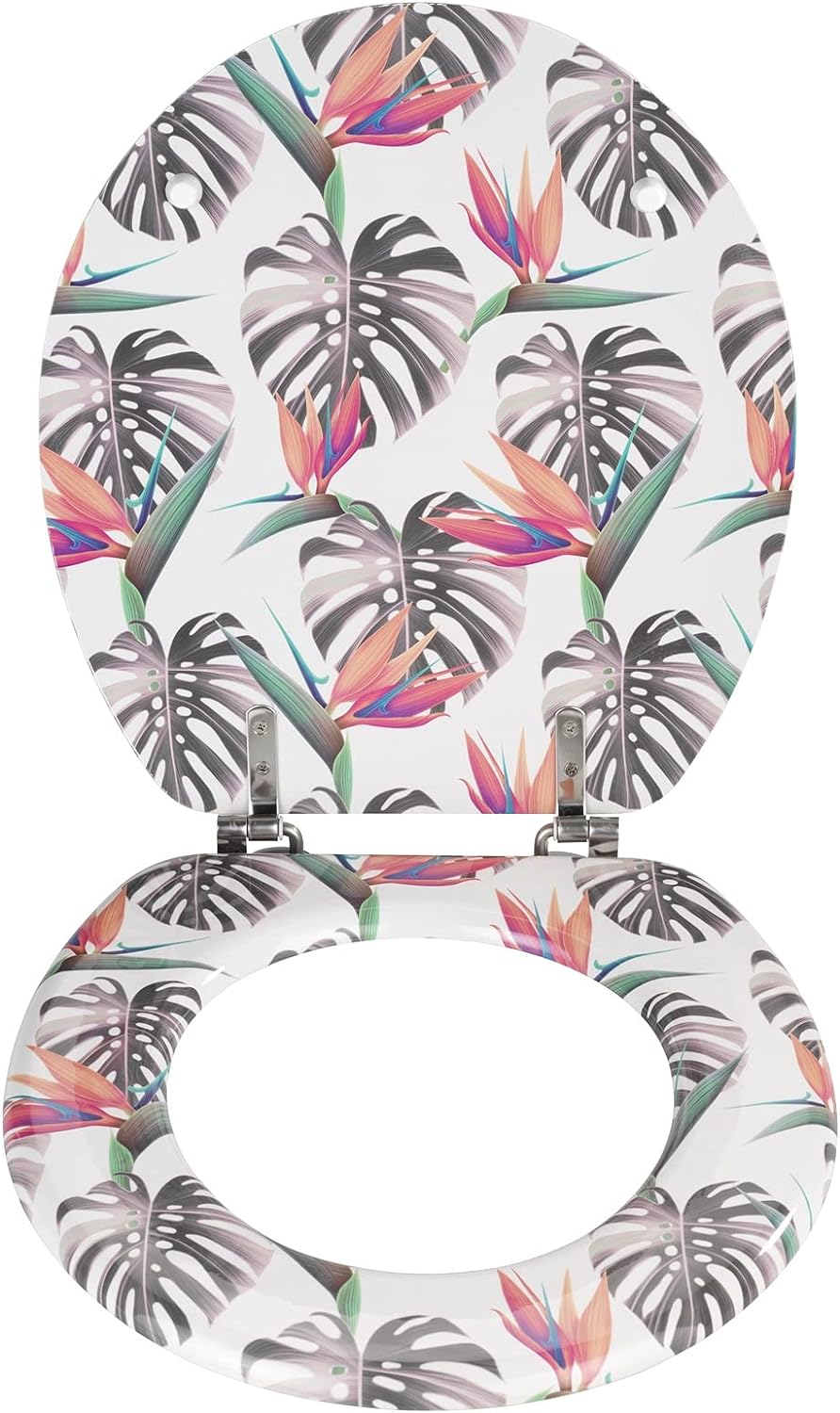 WENKO WC-Sitz Tropical - Toiletten-Sitz, MDF, 37 x 41 cm, Mehrfarbig