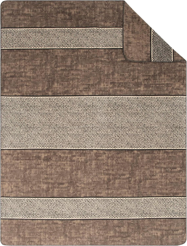 Ibena Ubud Decke 150x200 cm - Baumwollmix weich, warm & waschbar, Kuscheldecke braun Braun 150x200 c