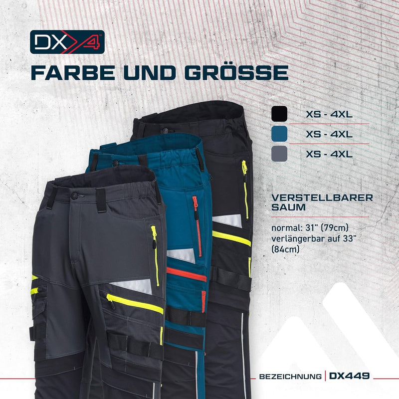 Portwest DX4 Bundhose, Grösse: 28, Farbe: Metal Grau, DX449MGR28 28 Metallgrau, 28 Metallgrau