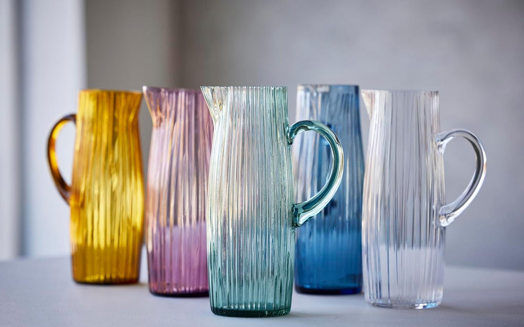 BITZ Kusintha Kanne, Wasserkrug aus Glas, Fassungsvermögen 1,2 L, Klar (1 stück) 1200 ml Clear, 1200