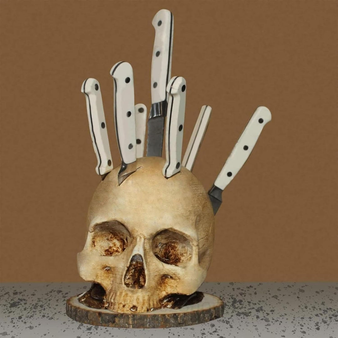 Totenkopf-Messerblock, Skelett-Messerhalter, dekorativer Messerblockhalter, Küchenmesserblock, mehre