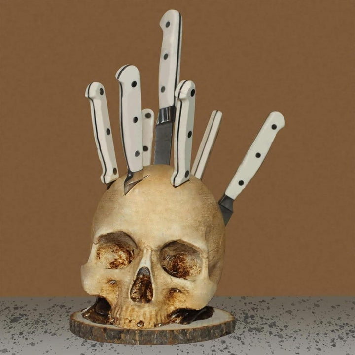 Totenkopf-Messerblock, Skelett-Messerhalter, dekorativer Messerblockhalter, Küchenmesserblock, mehre