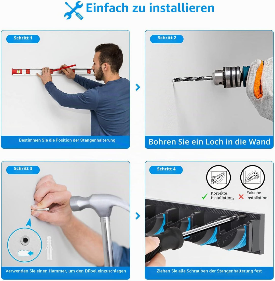 PLUSINNO Vertikaler Angelrutenhalter, Wandmontage, Angelrutenhalter für bis zu 18 Ruten oder Kombina