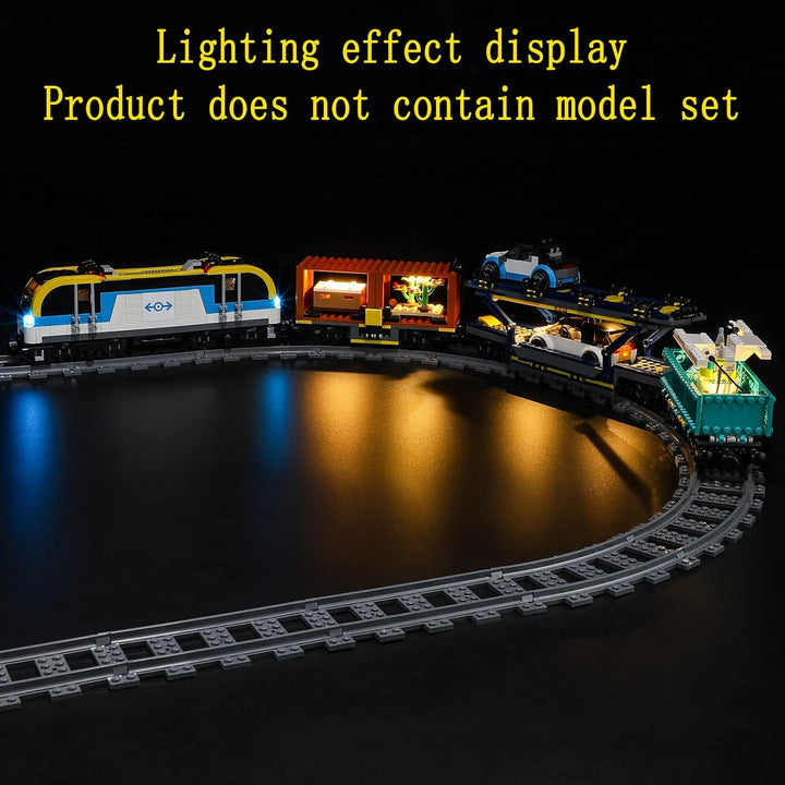 GEAMENT LED Licht-Set Kompatibel mit Lego Freight Train - Beleuchtungsset für City 60336 Baumodell (