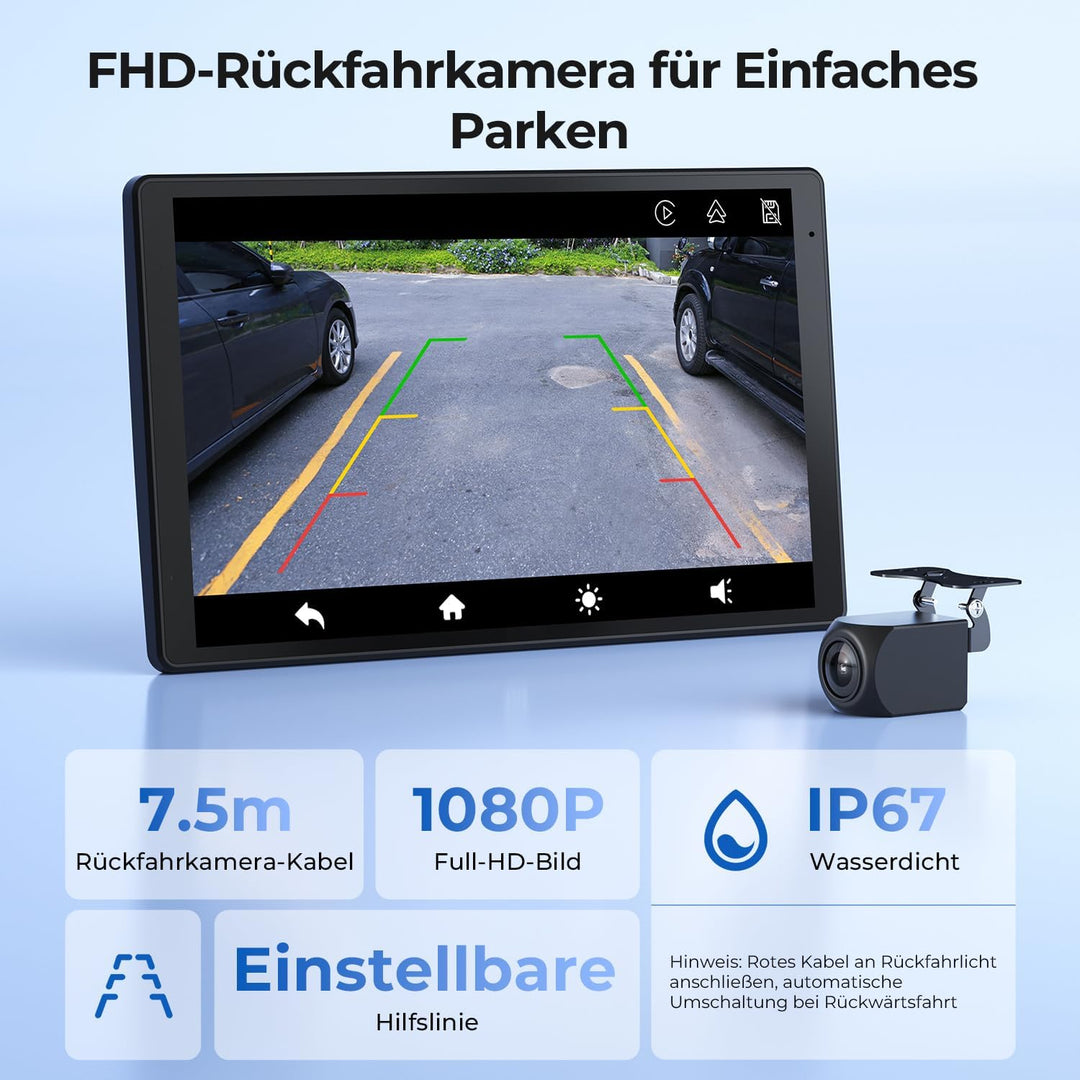 8'' Tragbares Carplay Display für Apple CarPlay & Android Auto, 1440x900 HD Display, Magnetische Hal