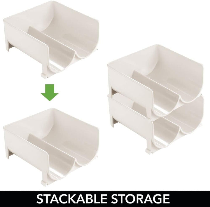 mDesign 4er-Set modernes Weinflaschenregal – stapelbares Flaschenregal für Wasserflaschen und Trinkf