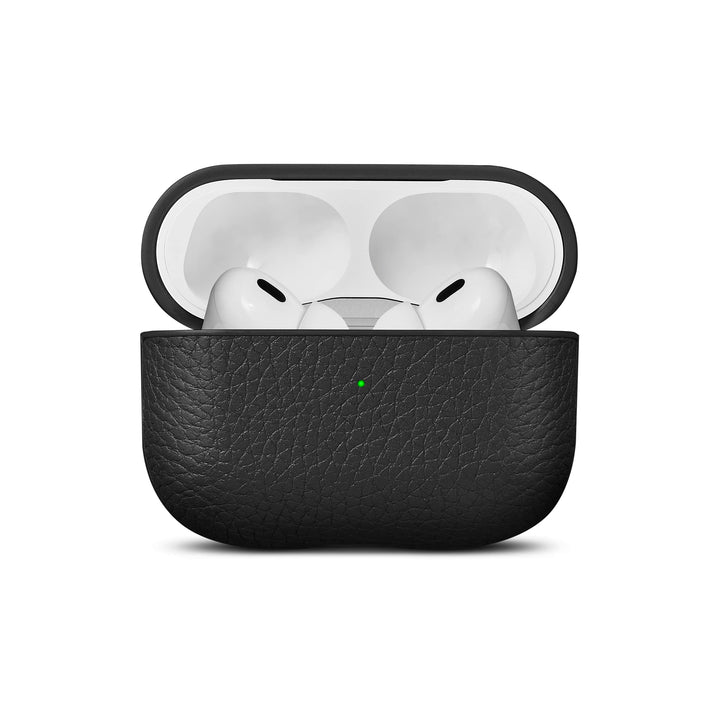 Woolnut Leder Hülle Case für AirPods Pro 2. Gen - Schwarz, Schwarz