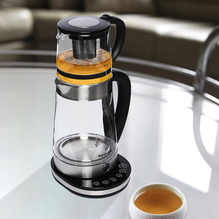 2-in-1 Wasserkocher Set 2.5L &amp; 1L, Elektrischer Teekocher mit LCD Temperaturdisplay, 1500W Schnellko