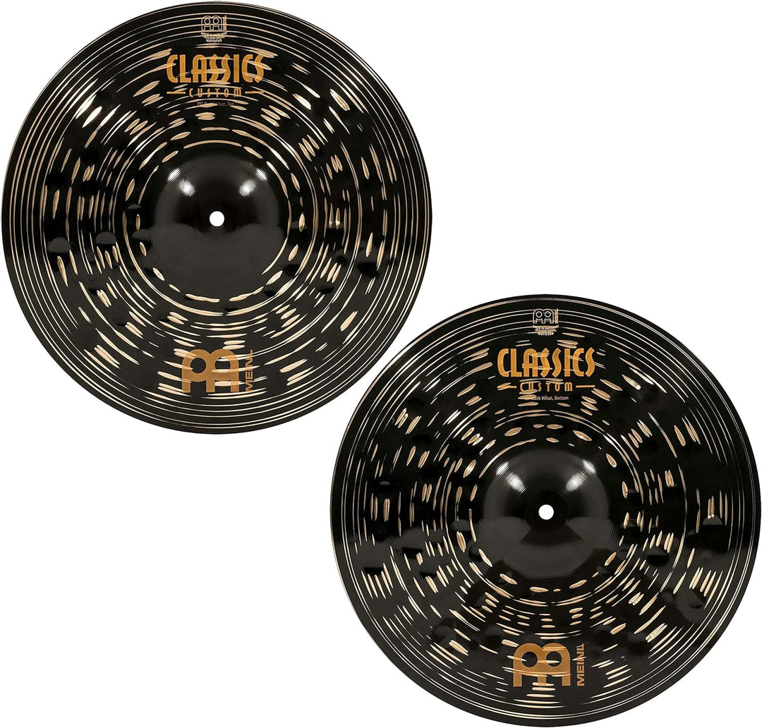 Meinl Cymbals Classics Custom Dark Hihat 15 Zoll (Video) Schlagzeug Becken – Paar – (38,10cm) B12 Br