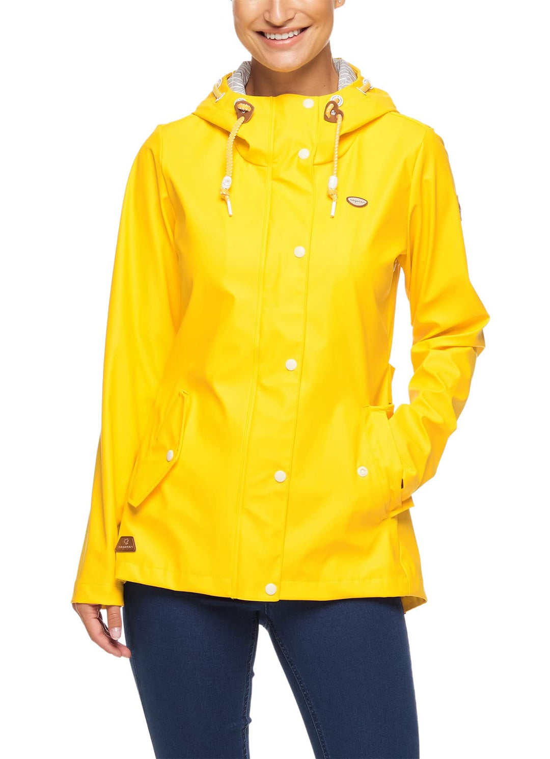 Ragwear MARGE Damen Frauen Übergangsjacke,Jacke mit Kapuze,vegan,wasserdicht M Yellow 22 (6028), M Y