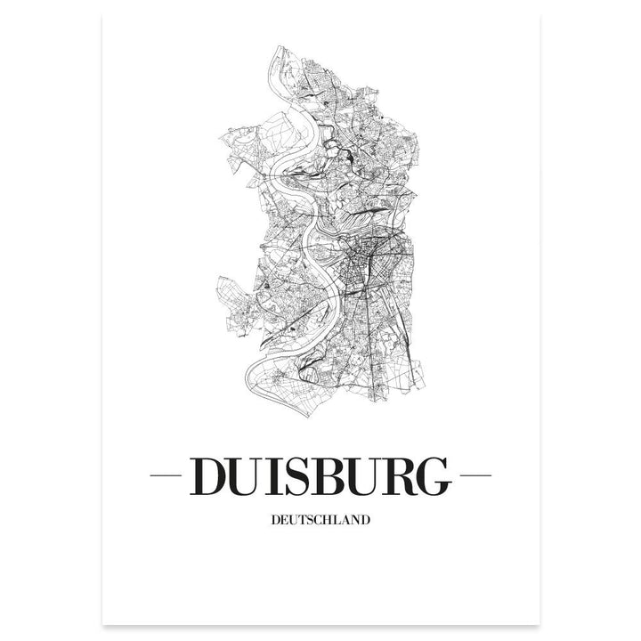 JUNIWORDS Stadtposter, Duisburg, Wähle eine Grösse, 40 x 60 cm, Poster, Schrift A, Weiss 40 x 60 cm