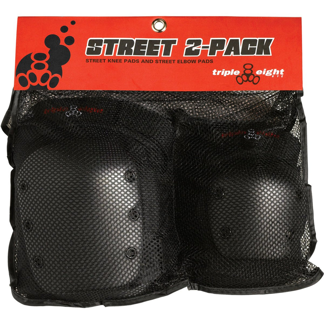 Triple 8 Herren Protektor Zubehör Street 2 Pack Knee & Ellbow Schwarz X-Small, Schwarz X-Small