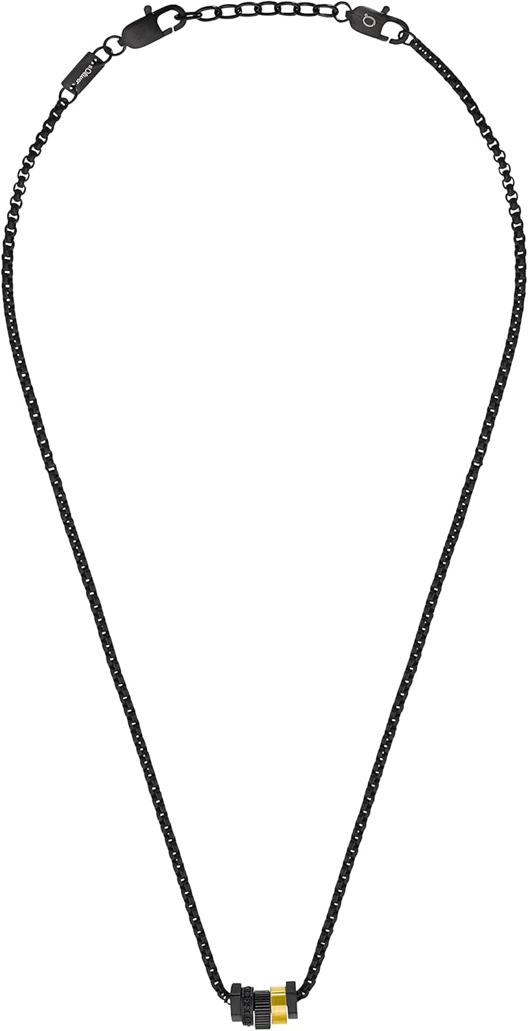 s.Oliver Kette mit Anhänger Edelstahl Herren Halsschmuck, 50+5 cm, Bicolor, Kommt in Schmuck Geschen
