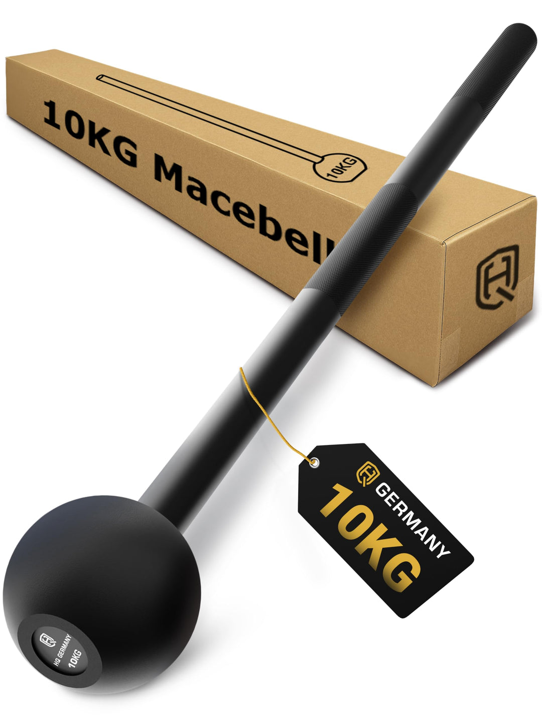HQ Germany® Macebell 2-10kg [100% Stahl] - Steel Mace, Gada, Clubbell | Massiv verschweisst aus eine