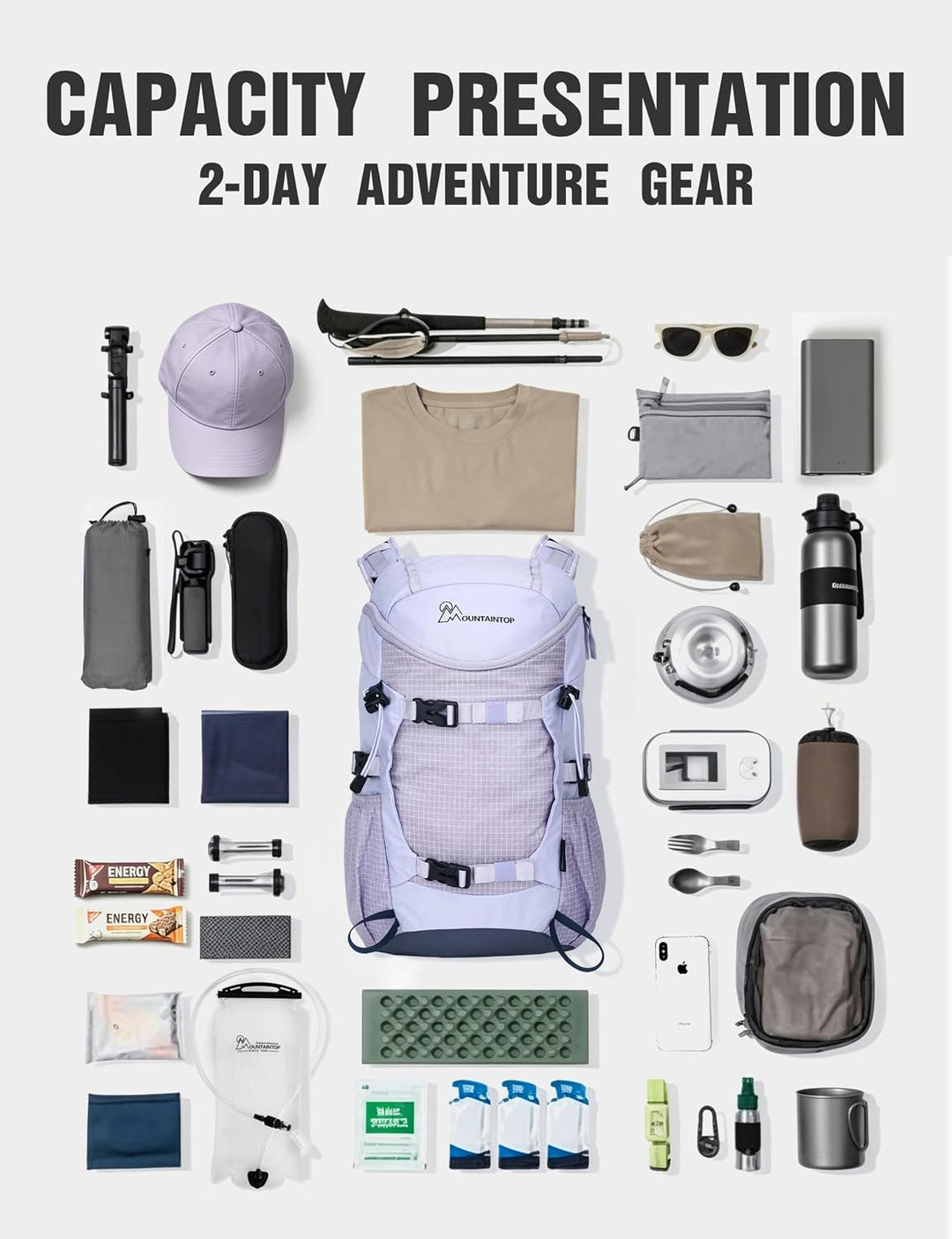 Mountaintop 20L Wanderrucksack Herren Damen Trekkingrucksack Reiserucksack Outdoor Rucksack Trekking