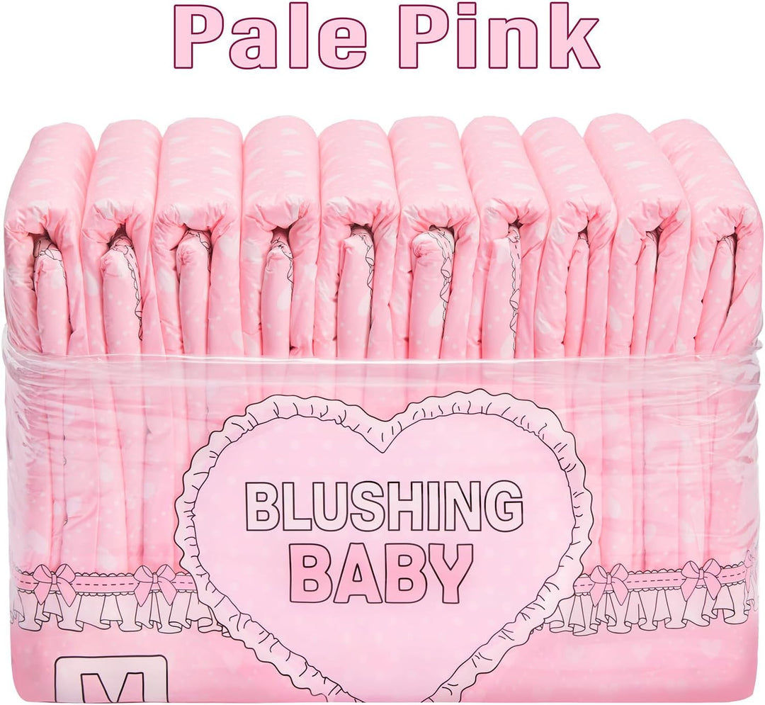LittleForBig Erwachsenen Gedruckten Windeln 10 Stück - Blushing Baby Hellrosa(Medium 71-96 CM) Hellr
