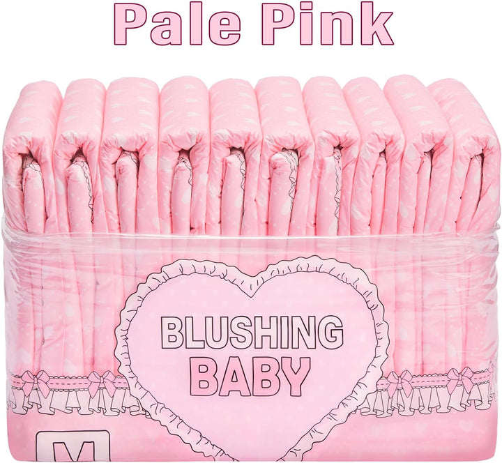 LittleForBig Erwachsenen Gedruckten Windeln 10 Stück - Blushing Baby Hellrosa(Medium 71-96 CM) Hellr