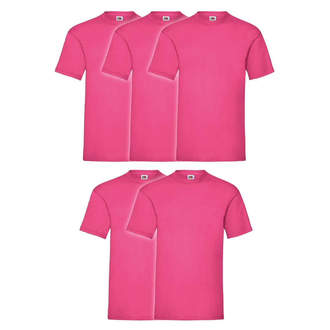 Fruit of the Loom Herren T-Shirt (5er oder 10er Pack) XL Fuchsia, XL Fuchsia
