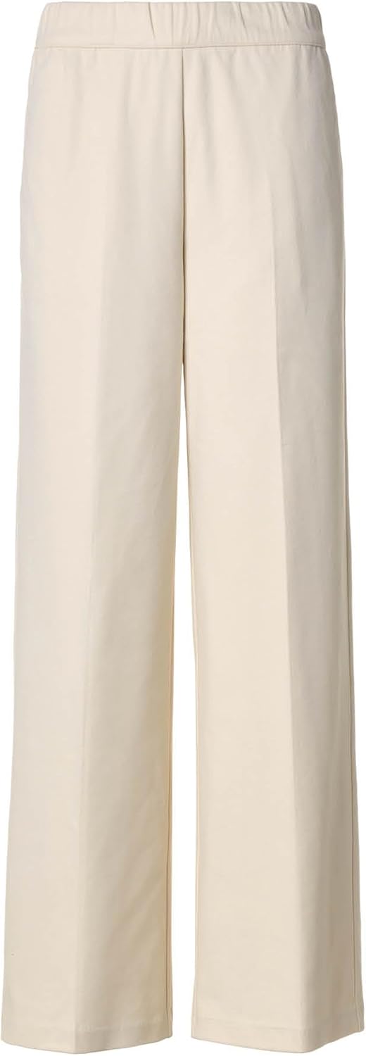 Goldenpoint Damen-Leggings Wide Leg Soft Touch mit elastischem Bund und Seitentaschen S Weiss, S Wei