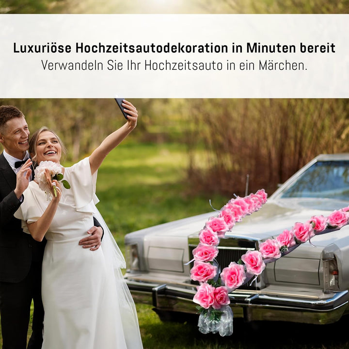 Rosen Girlande Braut Paar Rose Deko Dekoration Autoschmuck Hochzeit Car Auto Wedding ®Auto-schmuck D
