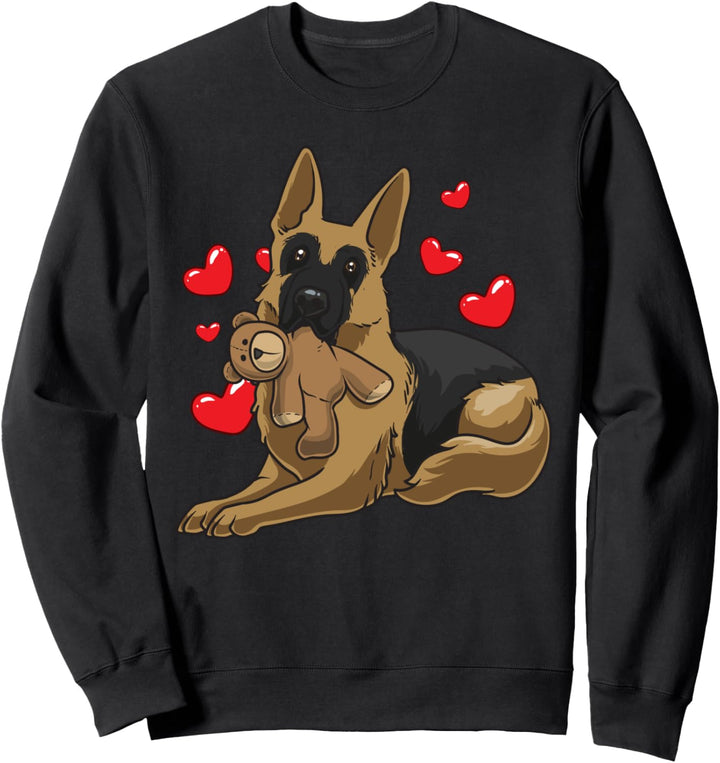 deutscher Schäferhund Hund mit Herzen für Hundefan Sweatshirt