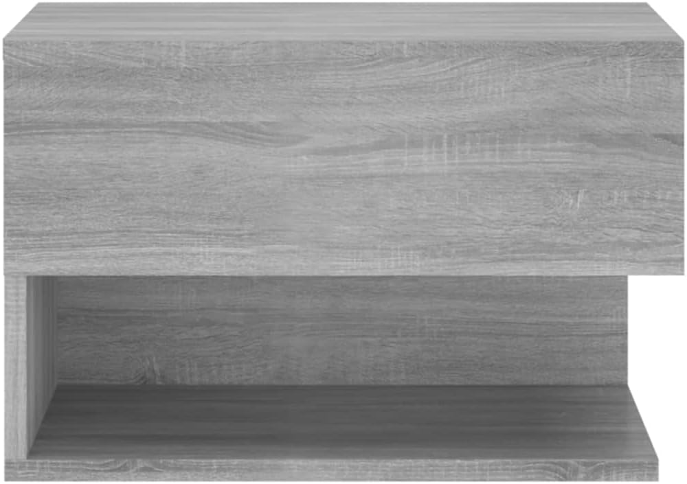 Wand-Nachttisch Grau Sonoma Holzwerkstoff 46x29,5x30 cm Nachtschrank Nachtkästchen Bedside Table Nig