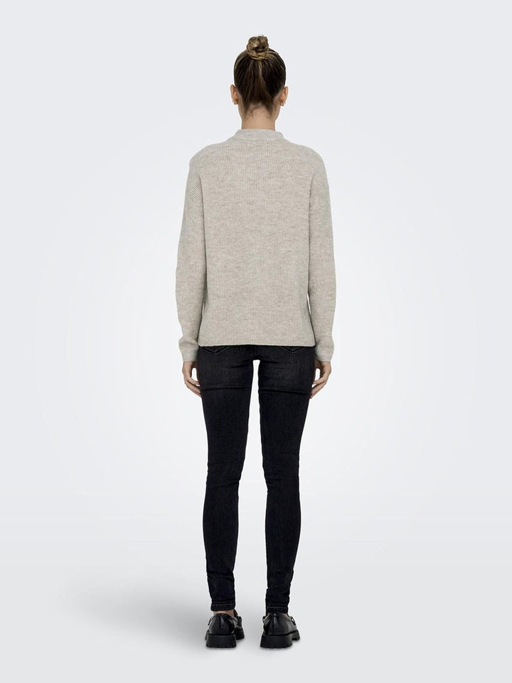 ONLY Female Strickpullover Normal geschnitten Rundhals Tief angesetzte Schulter Pullover L Pumice St