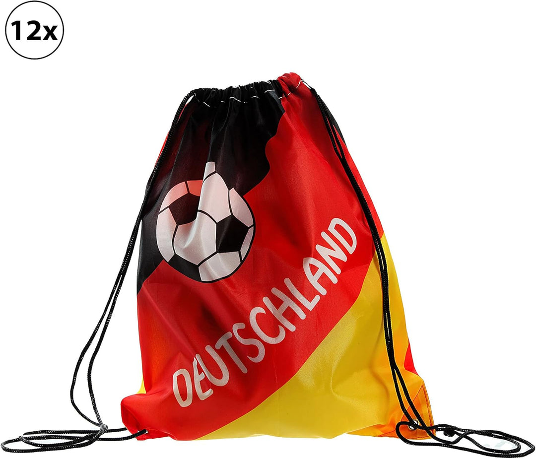 Cepewa Fanartikel WM EM │12er Set Matchbeutel Sportbeutel │Fanmeile Public Viewing │schwarz rot Gold