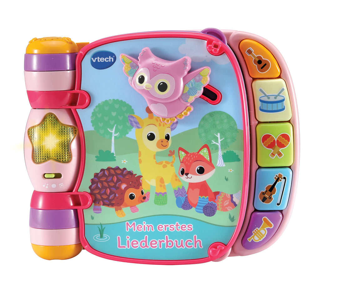 VTech Baby Mein erstes Liederbuch rosa – Kunterbuntes Buch mit 7 Seiten und beweglichen Elementen zu